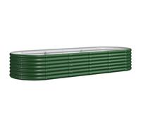 Berkfield Durable Garden Planter Powder-Coated Steel 224X80X36 Cm Green