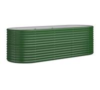 Berkfield Durable Garden Planter Powder-Coated Steel 224X80X68 Cm Green