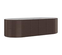 Berkfield Durable Garden Planter Powder-Coated Steel 249X100X68 Cm Brown
