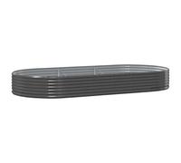 Berkfield Durable Garden Planter Powder-Coated Steel 296X140X36 Cm Anthracite