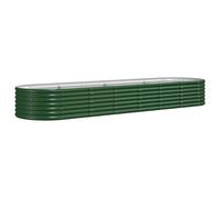 Berkfield Durable Garden Planter Powder-Coated Steel 296X80X36 Cm Green