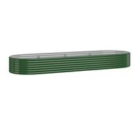 Berkfield Durable Garden Planter Powder-Coated Steel 322X100X36 Cm Green