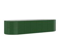 Berkfield Durable Garden Planter Powder-Coated Steel 322X100X68 Cm Green