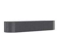 Berkfield Durable Garden Planter Powder-Coated Steel 396X100X68 Cm Anthracite