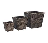Berkfield Durable Garden Raised Beds 3 Pcs Water Hyacinth Brown