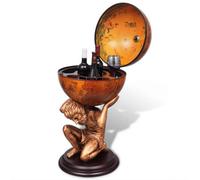 Berkfield Durable Globe Bar Wine Stand Atlas Design 42X42X85 Cm