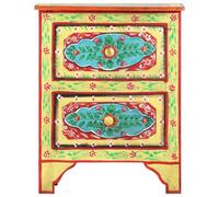 Berkfield Durable Hand Painted Bedside Cabinet 40X30X50 Cm Solid Mango Wood