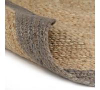 Berkfield Durable Handmade Rug Jute With Grey Border 150 Cm