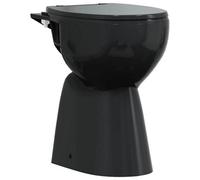 Berkfield Durable High Rimless Toilet Soft Close 7 Cm Higher Ceramic Black