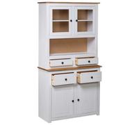 Berkfield Durable Highboard White 93X40.5X180 Cm Solid Pine Panama Range