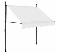 Berkfield Durable Manual Retractable Awning With Led 100 Cm Cream