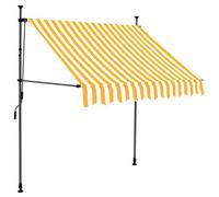 Berkfield Durable Manual Retractable Awning With Led 100 Cm White And Orange