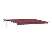Berkfield Durable Manual Retractable Awning With Leds Burgundy 400X300 Cm