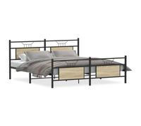 Berkfield Durable Metal Bed Frame Without Mattress Sonoma Oak 183X213 Cm