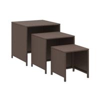 Berkfield Durable Nesting Tables 3 Pcs Brown Poly Rattan
