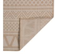 Berkfield Durable Outdoor Flatweave Rug 120X170 Cm Brown Stripes