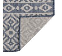 Berkfield Durable Outdoor Flatweave Rug 160X230 Cm Blue Stripes