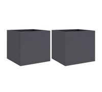Berkfield Durable Planters 2 Pcs Anthracite 32X30X29 Cm Steel