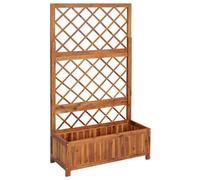 Berkfield Durable Raised Bed With Trellis 85X38X150 Cm Solid Acacia Wood