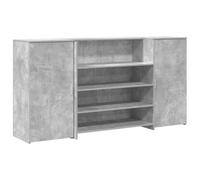 Berkfield Durable Reception Desk Concrete Grey 200X50X103.5 Cm Engineered Wood