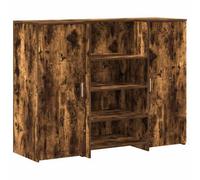 Berkfield Durable Reception Desk Smoked Oak 135X50X103.5 Cm Engineered Wood
