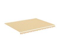 Berkfield Durable Replacement Fabric For Awning Yellow And White 4.5X3.5 M