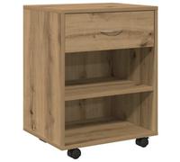 Berkfield Durable Rolling Cabinet Artisan Oak 46X36X59 Cm Engineered Wood