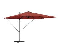 Berkfield Durable Roma Cantilever Parasol With Leds In Terracotta - 286 X 285 X 270 Cm, Aluminium.
