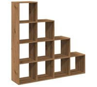 Berkfield Durable Room Divider Bookcase 4-Tier Artisan Oak 131.5X29X131.5 Cm Engineered Wood
