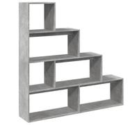 Berkfield Durable Room Divider Bookcase 4-Tier Concrete Grey 143.5X29X143.5 Cm Engineered Wood