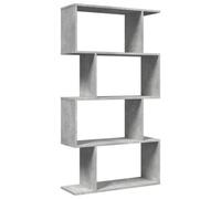 Berkfield Durable Room Divider Bookcase 4-Tier Concrete Grey 70X24X129 Cm Engineered Wood