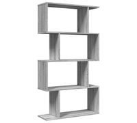 Berkfield Durable Room Divider Bookcase 4-Tier Grey Sonoma 70X24X129 Cm Engineered Wood