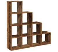 Berkfield Durable Room Divider Bookcase 4-Tier Old Wood 131.5X29X131.5 Cm Engineered Wood