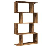 Berkfield Durable Room Divider Bookcase 4-Tier Old Wood 70X24X129 Cm Engineered Wood