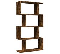 Berkfield Durable Room Divider Bookcase 4-Tier Smoked Oak 70X24X129 Cm Engineered Wood