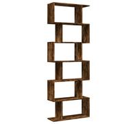 Berkfield Durable Room Divider Bookcase 6-Tier Smoked Oak 70X24X193 Cm Engineered Wood