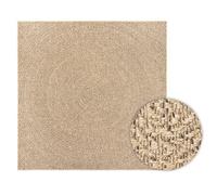 Berkfield Durable Rug Zizur 120X120 Cm Jute Look Indoor And Outdoor