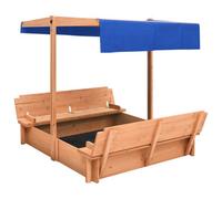 Berkfield Durable Sandbox With Roof Firwood 112X112X112 Cm