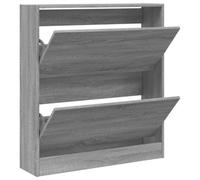 Berkfield Durable Shoe Cabinet Grey Sonoma 80X21X87.5 Cm Engineered Wood