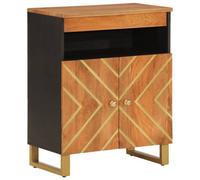 Berkfield Durable Side Cabinet Brown And Black 60X33.5X75 Cm Solid Wood Mango
