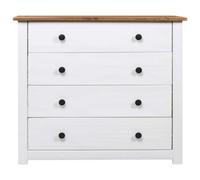 Berkfield Durable Side Cabinet White 80X40X73 Cm Pine Panama Range