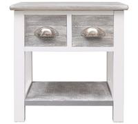 Berkfield Durable Side Table Grey 40X40X40 Cm Paulownia Wood