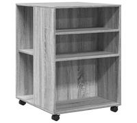 Berkfield Durable Side Table With Wheels Grey Sonoma 55X60X78 Cm Engineered Wood