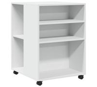 Berkfield Durable Side Table With Wheels White 55X60X78 Cm Engineered Wood