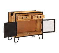 Berkfield Durable Sideboard 80X31X66 Cm Solid Rough Wood Mango And Metal
