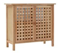 Berkfield Durable Sink Cabinet With Mirror Solid Walnut Wood