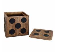 Berkfield Durable Storage Box Mindi Wood 40X40X40 Cm Dice Design