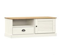 Berkfield Durable Tv Cabinet Vigo White 106X40X40 Cm Solid Wood Pine