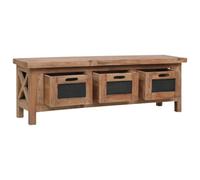 Berkfield Durable Tv Cabinet With 3 Drawers 120X30X40 Cm Solid Mahogany Wood