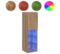 Berkfield Durable Tv Cabinet With Led Lights Artisian Oak 30.5X30X102 Cm